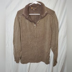 Retrofit men's 1/4 zip brown sweater